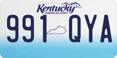 KY license plate 991QYA