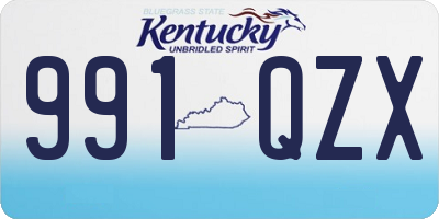 KY license plate 991QZX