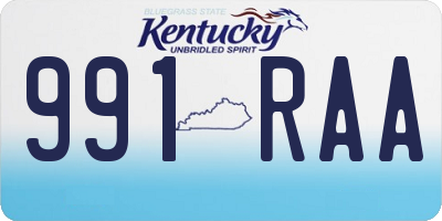 KY license plate 991RAA