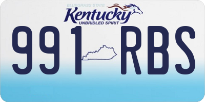 KY license plate 991RBS