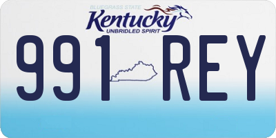 KY license plate 991REY