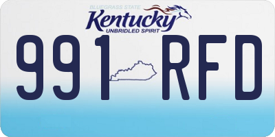 KY license plate 991RFD