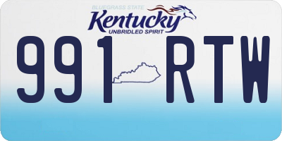 KY license plate 991RTW