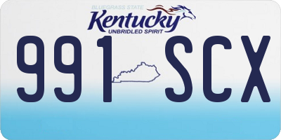 KY license plate 991SCX