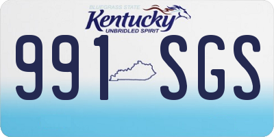 KY license plate 991SGS