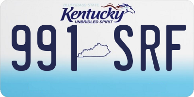 KY license plate 991SRF