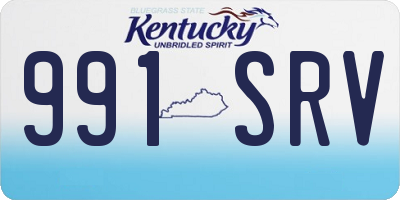 KY license plate 991SRV