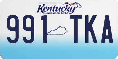 KY license plate 991TKA