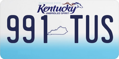 KY license plate 991TUS
