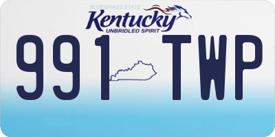 KY license plate 991TWP