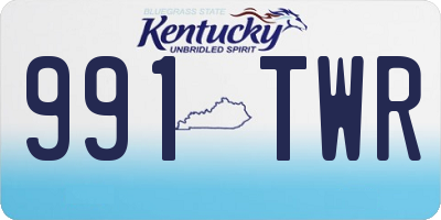 KY license plate 991TWR