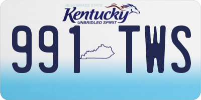 KY license plate 991TWS