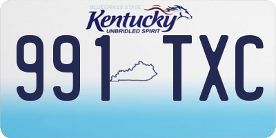 KY license plate 991TXC