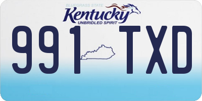 KY license plate 991TXD