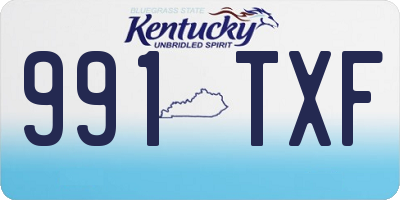 KY license plate 991TXF
