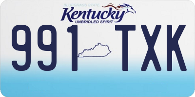 KY license plate 991TXK