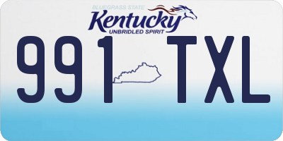 KY license plate 991TXL