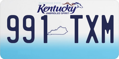 KY license plate 991TXM