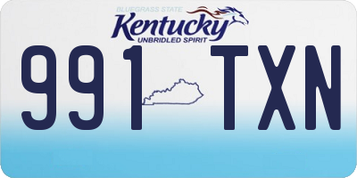 KY license plate 991TXN