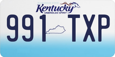 KY license plate 991TXP