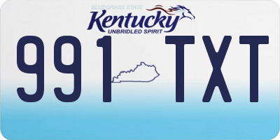 KY license plate 991TXT