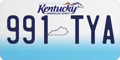 KY license plate 991TYA