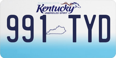 KY license plate 991TYD