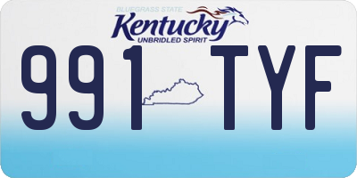 KY license plate 991TYF