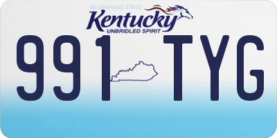 KY license plate 991TYG