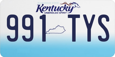 KY license plate 991TYS