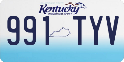 KY license plate 991TYV