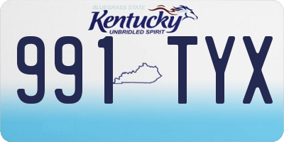 KY license plate 991TYX