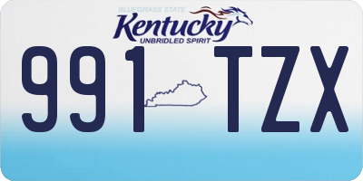 KY license plate 991TZX