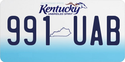 KY license plate 991UAB