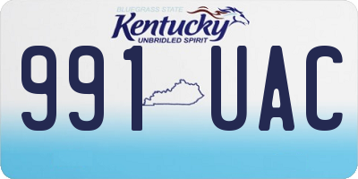 KY license plate 991UAC