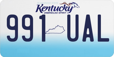 KY license plate 991UAL