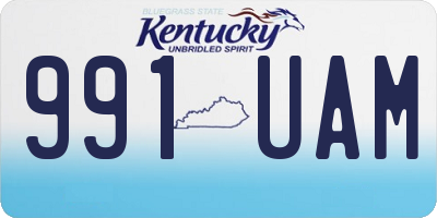 KY license plate 991UAM