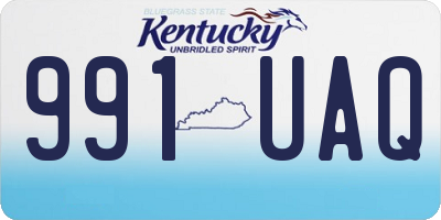 KY license plate 991UAQ