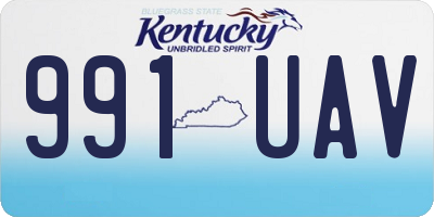 KY license plate 991UAV