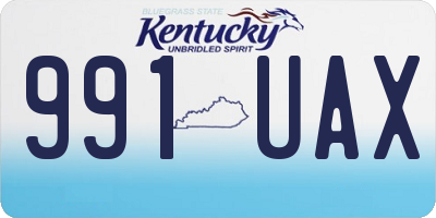KY license plate 991UAX