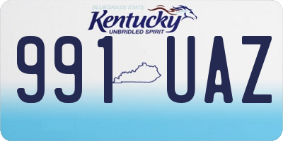 KY license plate 991UAZ
