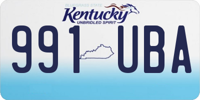 KY license plate 991UBA
