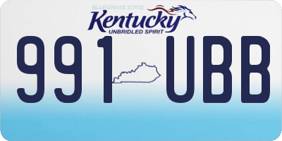 KY license plate 991UBB