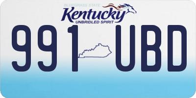 KY license plate 991UBD
