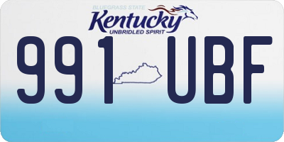 KY license plate 991UBF