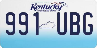 KY license plate 991UBG