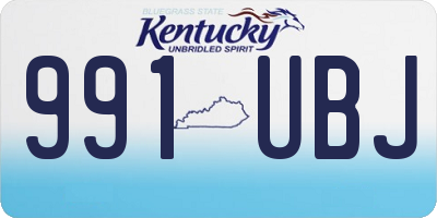 KY license plate 991UBJ