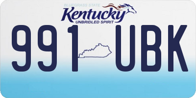 KY license plate 991UBK