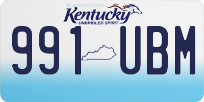KY license plate 991UBM