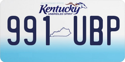 KY license plate 991UBP